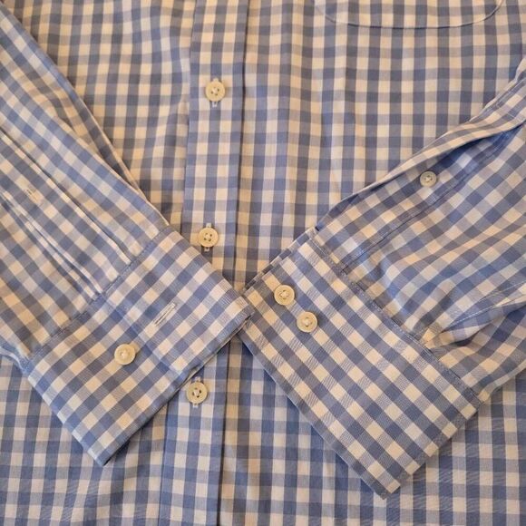Charles Tyrwhitt Mens Classic Gingham Weekend Button Down Shirt Blue White Large - Picture 7 of 11